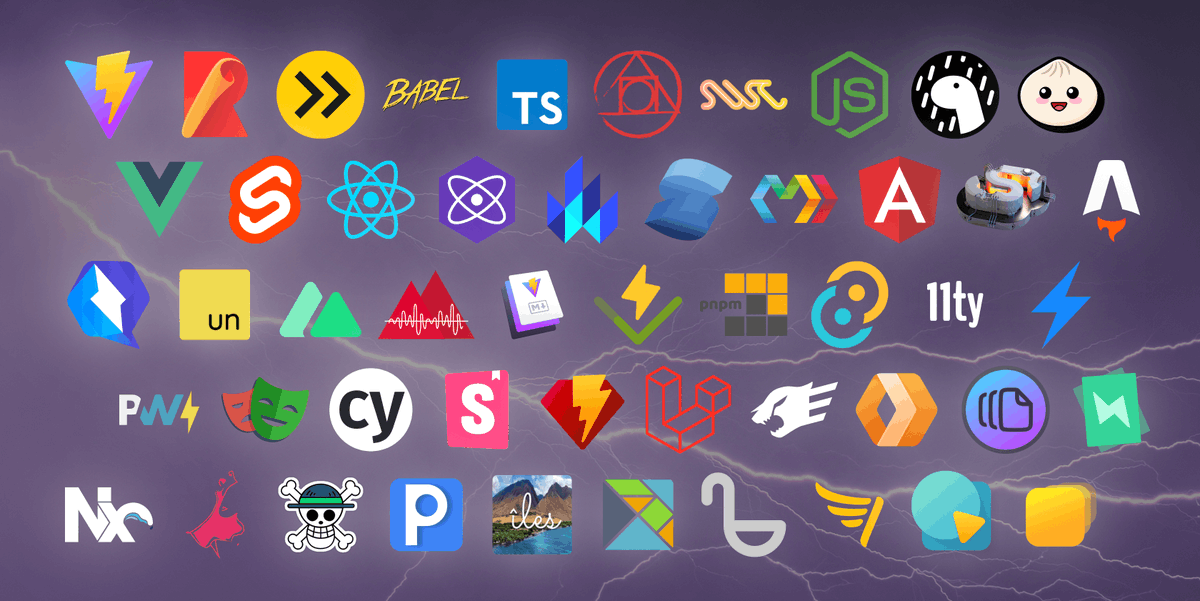 Many logos of various projects in the web ecosystem